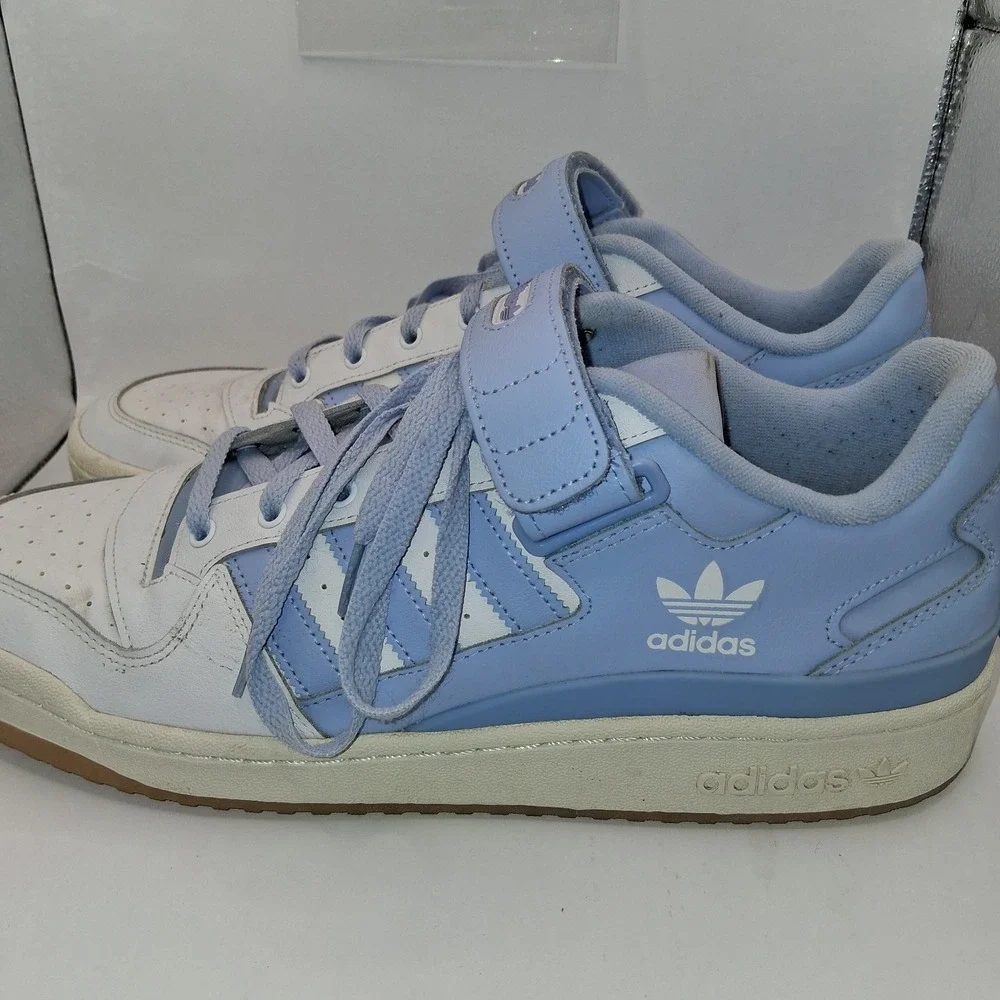Adidas Original Forum Low Top Blue/White Sneakers Strap Size 13